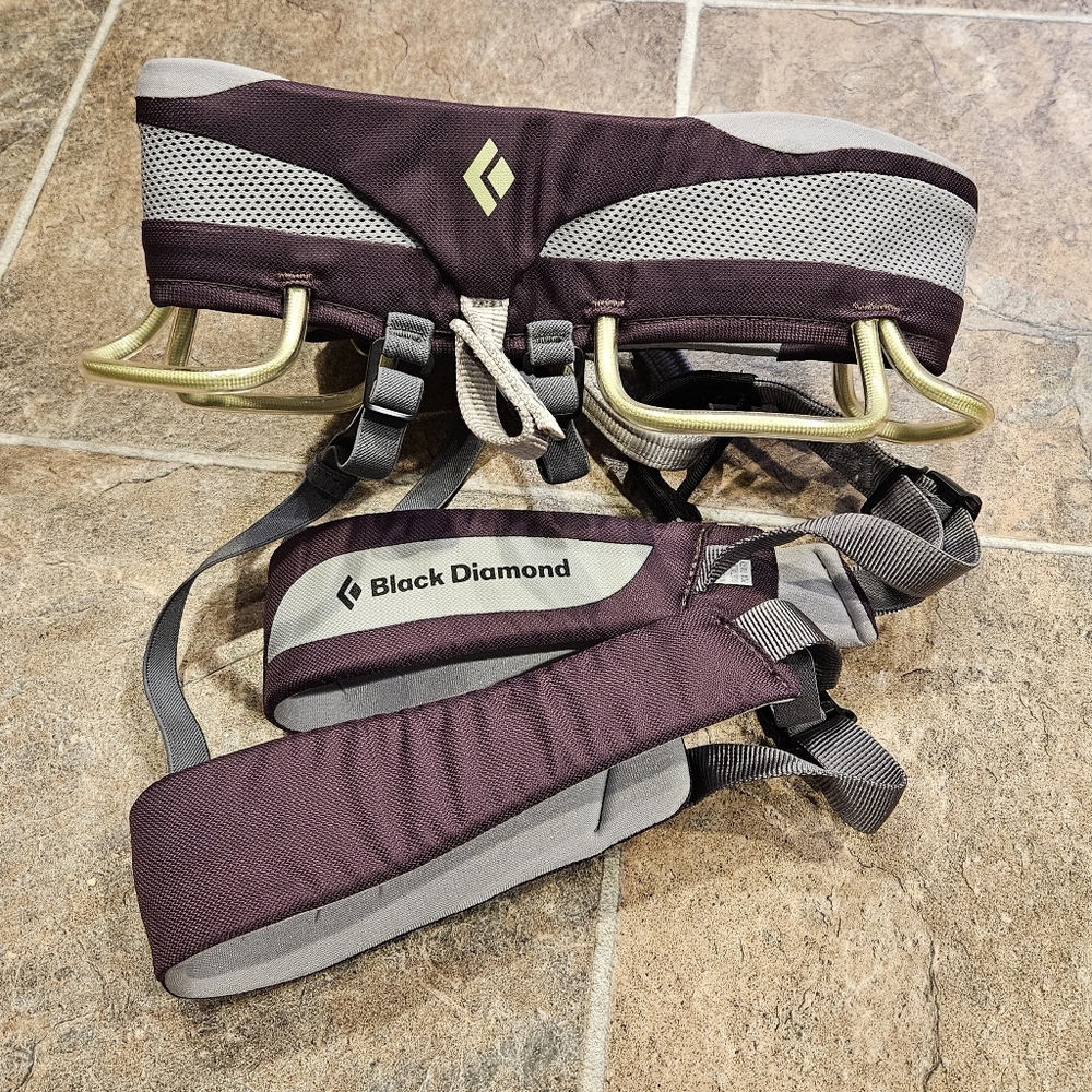ladies S black diamond climbing harness technician harness